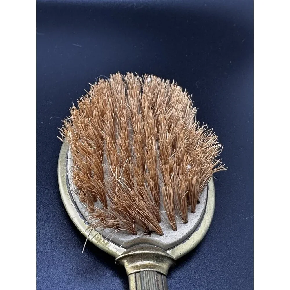 Vtg Antique French Lady Marie Antoinette‎ Boudoir Long Handle Brush 1920s Coarse